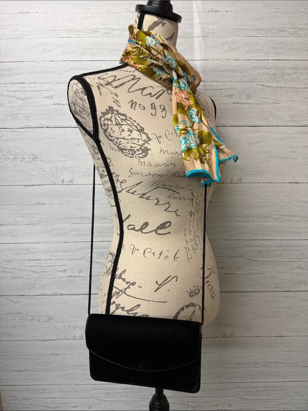 Black Velvet Envelope Clutch by Valerie Stevens